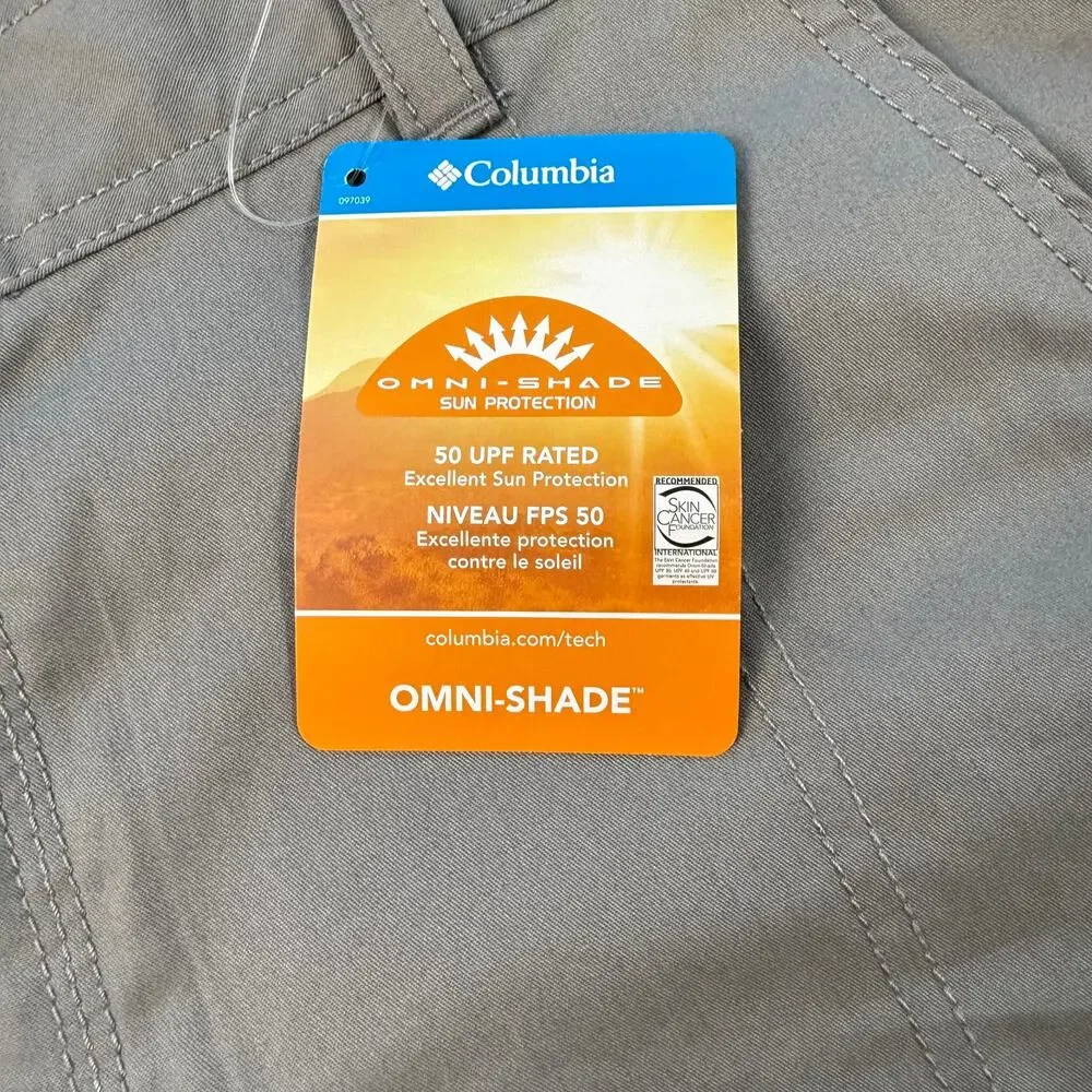 Columbia Boulder Ridge Cargo Shorts Men's 36 Gray Omni-Shade UPF 50 NWT